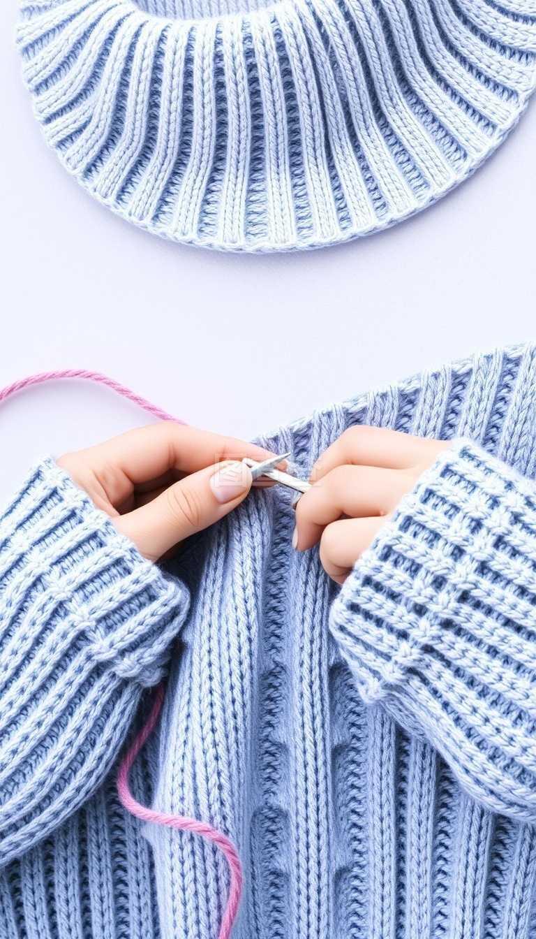 在白色背景上特寫衣服針織毛衣